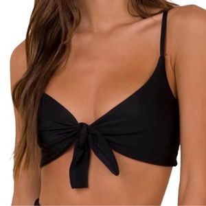 Black bow bikini top